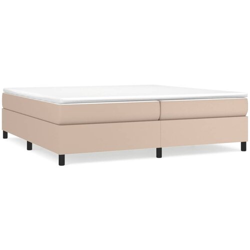  Okvir za krevet s oprugom boja cappuccina 200x200 cm od umjetne kože Slike