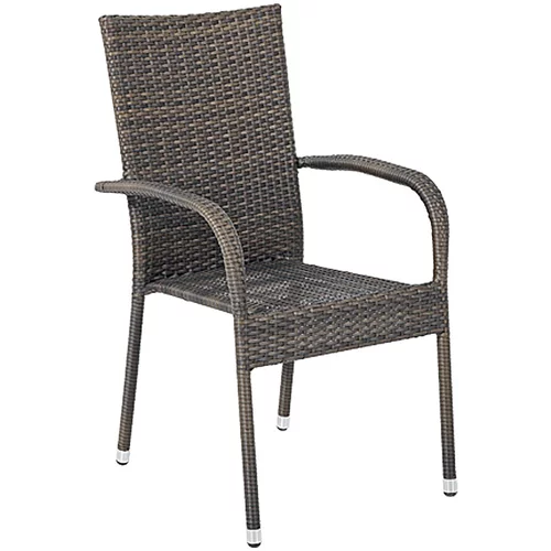 SUNFUN mia vrtna stolica koja se može slagati jedna na drugu (tamnosmeđe boje, plastično pletivo, širina: 56 cm)