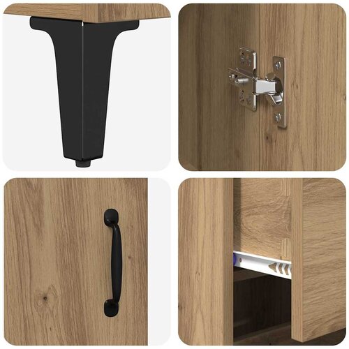  Highboard Umjetnički hrast 69,5 x 34 x 180 cm Konstruirano drvo Slike