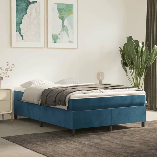  Box spring postelja z vzmetnico temno modra 140x200 cm žamet, (20791062)