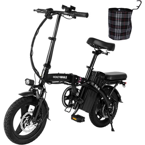 Honey Whale električno kolo S6-S 350 w motor 48 v 10,4 ah baterija disk zavore dosega 35 km - črna, (21289402) Cene