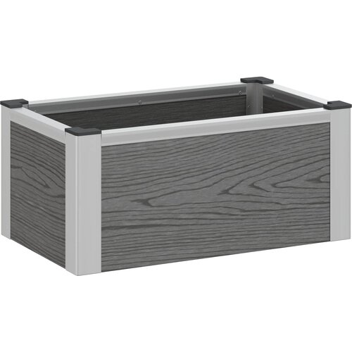  Vrtna visoka greda Siva 50 x 30 x 22 cm WPC in aluminij, (5000287807) Cene