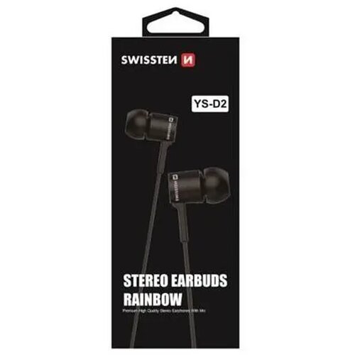Swissten slušalice + mikrofon, In-ear, crne RAINBOW YS-D2 Cene