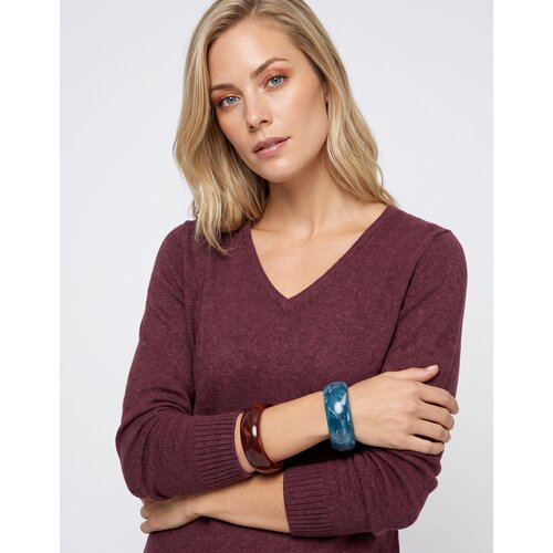Vila VIRIL V-NECK L/S Bordo Slike