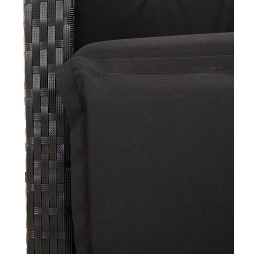  3-dijelni bistro set s jastucima crni od poliratana Crna Dužina stola 90 cm Slike