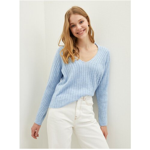 LC Waikiki V-Neck Self-Patterned Long Sleeve Women&amp;#039;s Knitwear Sweater Slike