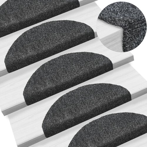 vidaXL Samolepilne preproge za stopnice 15 kosov 65x21x4cm temno sive, (20753285) Cene