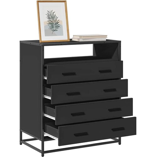 VidaXL Ormar s ladicama crni 70x41x83,5 cm izrađeno drvo Slike