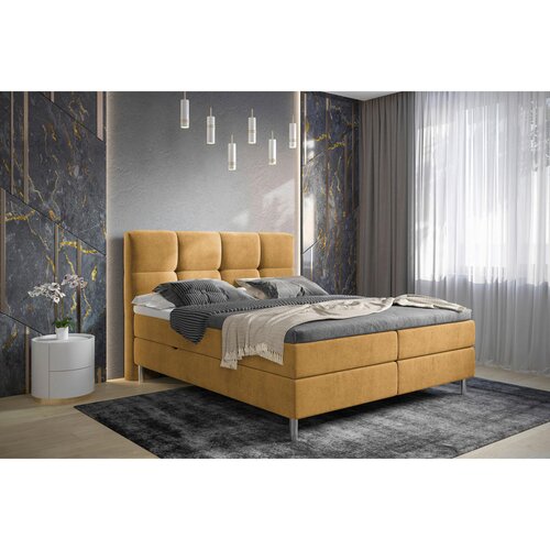 Esposa POSTELJA Z VZMETNICO 160 cm x 200 cm , tekstil oranžna, barve karija Slike