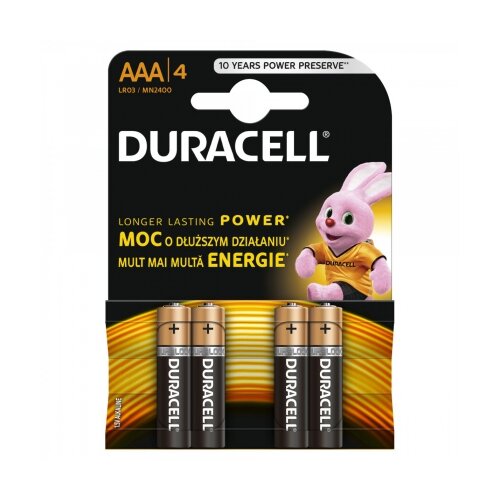 Duracell Baterije AAA alkalne LR03 Basic duralock 508180 1/4 Slike