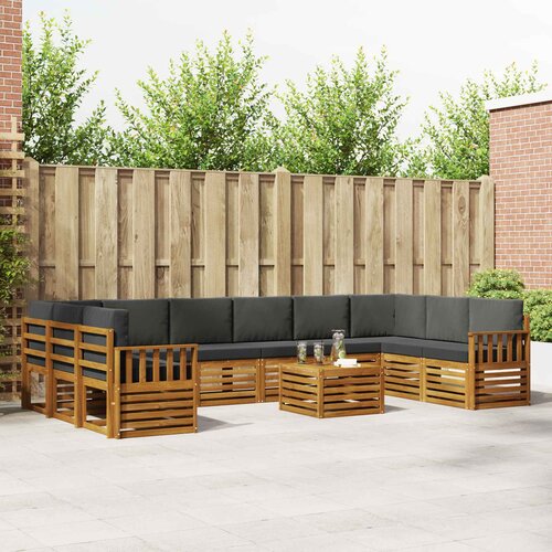  Set vanjskih sofa 11 kom. Prirodna i antracit Cene
