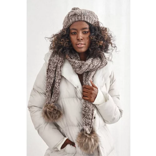 Fasardi Winter set - a dark brown hat with a scarf
