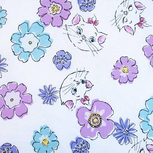 Jerry Fabrics Bijela pamučna dječja posteljina za krevet za jednu osobu 140x200 cm Marie Cat &amp;quot;Floral&amp;quot; &amp;ndash; Slike
