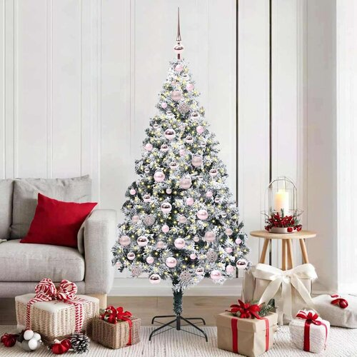 vidaXL Umjetno božićno drvce s 300 LED svjetlima Zelena 180 x 115 cm Cijene