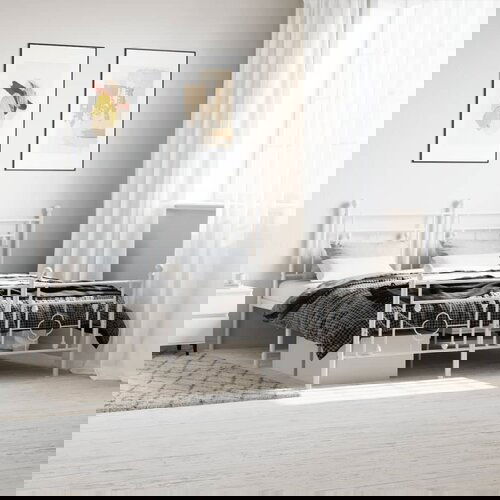 vidaXL Metalni okvir kreveta uzglavlje i podnožje bijeli 160x200 cm Cijene