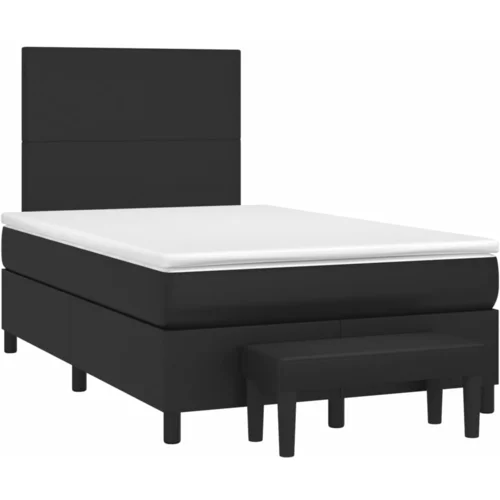 vidaXL Krevet s oprugama i madracem crni 120x190 cm od umjetne kože