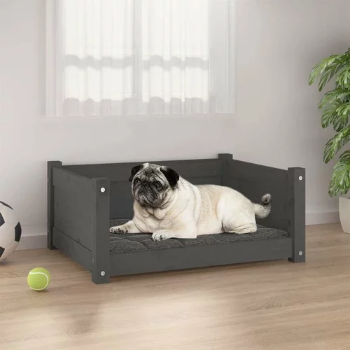  krevet za pse sivi 65 5 x 50 5 x 28 cm od masivne borovine