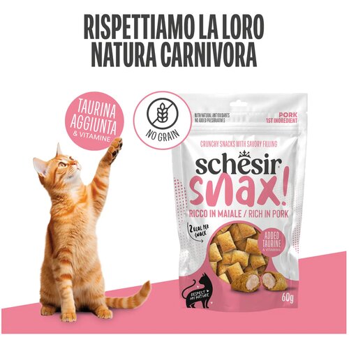 Schesir hrskava poslastica za mačke, svinjetina Slike