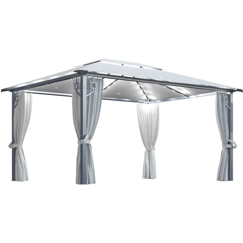In Sjenica sa zastorima i LED svjetlima 400 x 300 cm krem aluminij Cijene