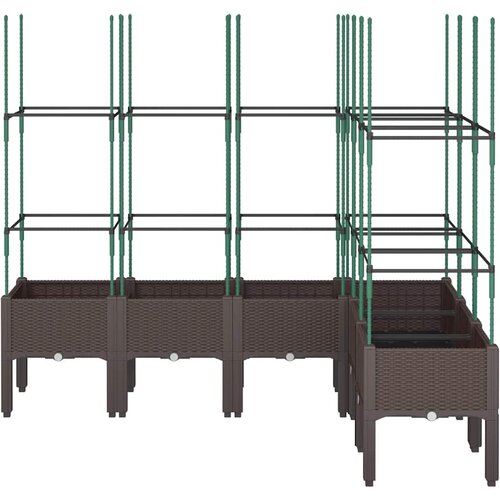  Vrtna sadilica s re&amp;scaron;etkom smeđa 160 x 120 x 142,5 cm PP Slike
