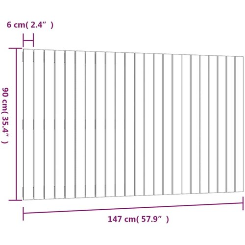 Zidno uzglavlje crni 147x3x90 cm od masivne borovine Slike