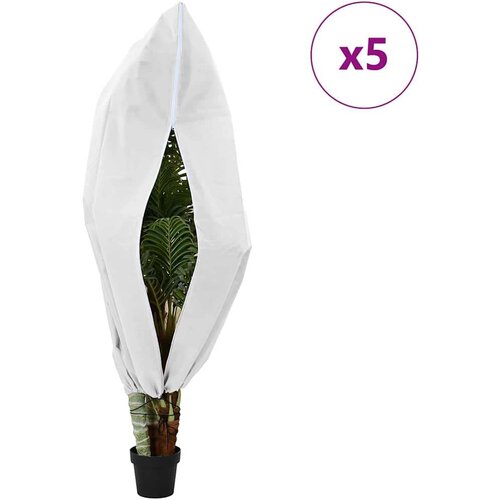 VidaXL Pokrijte biljke od mraza flis pokrivačem 5 pcs Bijelo Slike