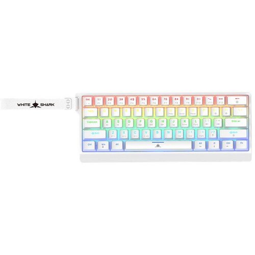 WHITESHARK Tastatura KANABO W (GK 008211) Gaming Mehanička Wireless / Bluetooth / Žična / 60% / Red Switch / White Cene