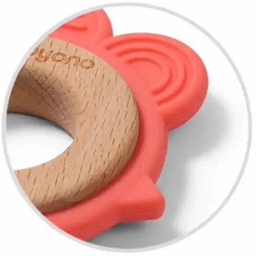 BabyOno Silikonsko drvena grickalica za zube Koka, Boja breskve Cijene