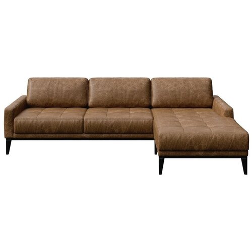 MESONICA konjak smeđa kožna kutna garnitura Musso Tufted, desni kut Cijene