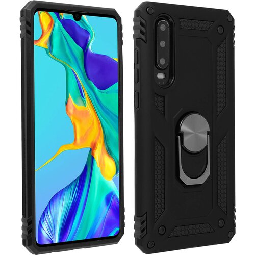 AVIZAR Etui odporen proti udarcem s kovinskim držalom za obrocke - crn str. Huawei P30, (20600158) Cene