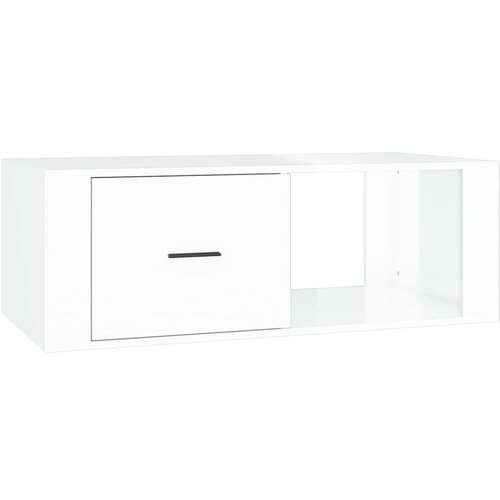 Maison Chic Klubska mizica - kavna mizica - Nizka mizica visok sijaj bela 100x50,5x35 cm inženirski les, (21752536) Slike