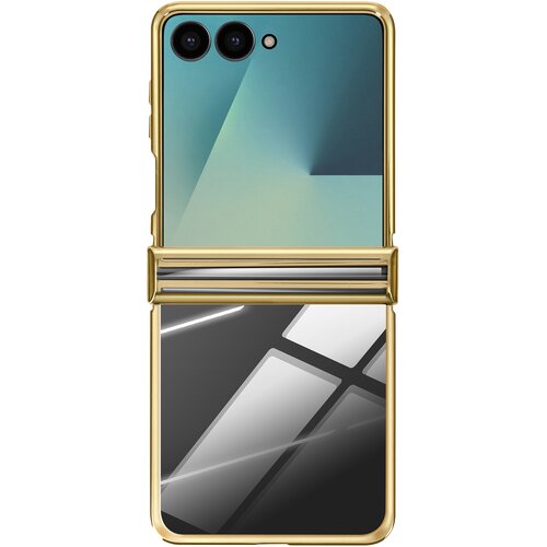 AVIZAR Ovitek za Galaxy Z Flip 7, kromiran z za&scaron;čito tečaja, Zlata, (5000189898) Cene
