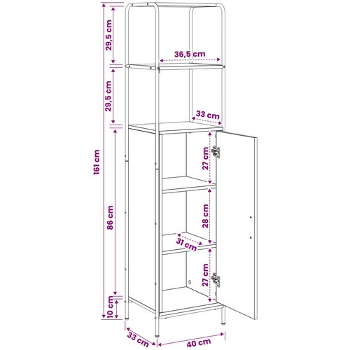  Highboard Staro drvo 40 x 33 x 161 cm Konstruirano drvo Slike