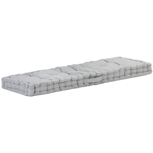 vidaXL Paletni podni jastuk pamučni 120 x 40 x 7 cm sivi Cijene