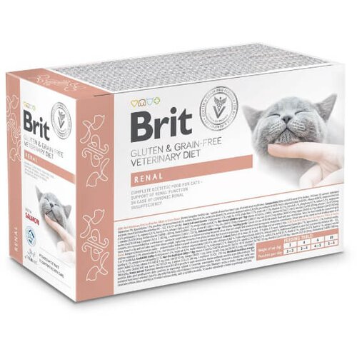 Brit veterinary diet Brit GGF veterinarska dieta za mačke Renal, vrečka - losos - 85 g 12 x 85 g Cene