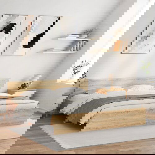 VidaXL Okvir kreveta s uzglavljem boja hrasta 160 x 200 cm Slike