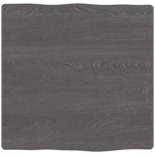 vidaXL Mizna plošča temno siva 40x40x4 cm obdelana trdna hrastovina