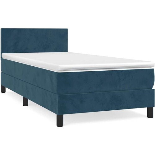 Box spring krevet s madracem tamnoplavi 90x190 cm bar&amp;scaron;unasti Slike