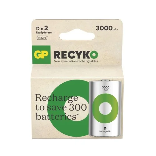  Polnilna baterija GP ReCyko 3000 mAh HR20 (D) 2kos 2/1