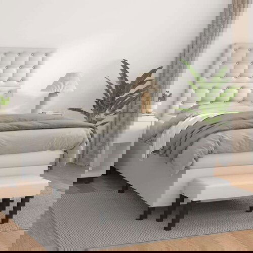  Box spring postelja z vzmetnico bela 80x200 cm umetno usnje, (20898834) Cene