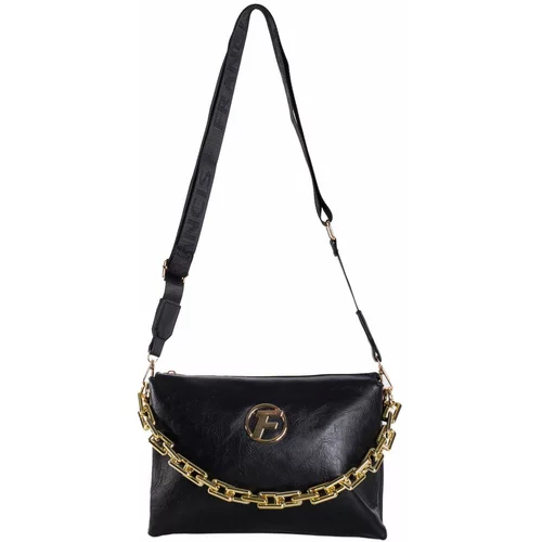 Fashion Hunters Black messenger bag with chain