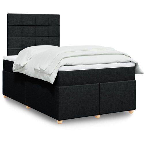 vidaXL Box spring postelja z vzmetnico črn 120x200 cm blago Cene
