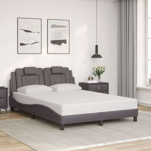  Okvir za krevet s uzglavljem sivi 120x200 cm od umjetne kože Slike