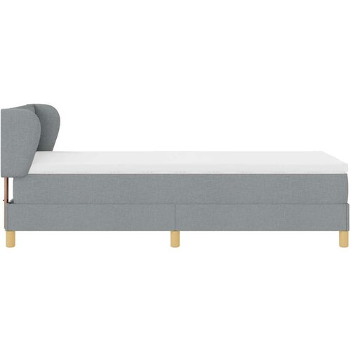 Box Spring Krevet s Madracem Svjetlosiva 90x200 cm Tkanina Slike