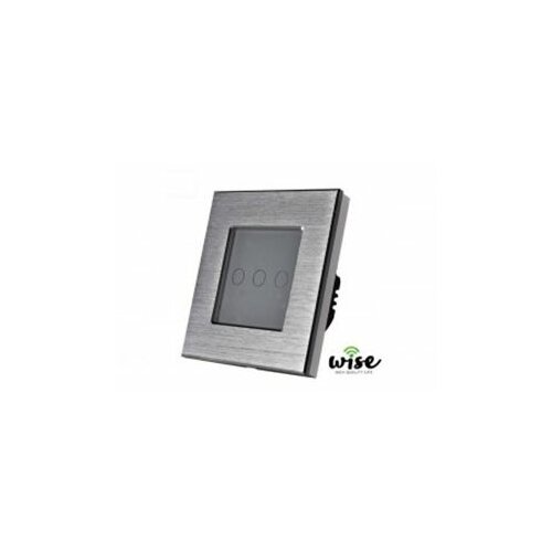 Wise Wifi pametni prekidač, aluminijumski panel srebrni - 3 tastera WP0051 Slike