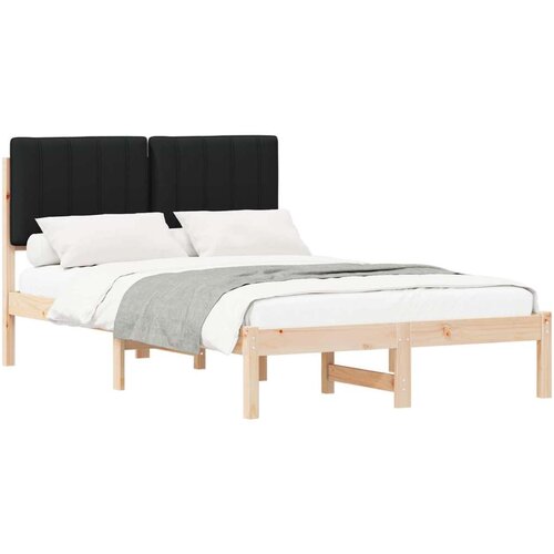  Krevetni okvir s tapiciranim uzglavljem Prirodna i crna - Prirodna i crno 120 x 200 cm Slike