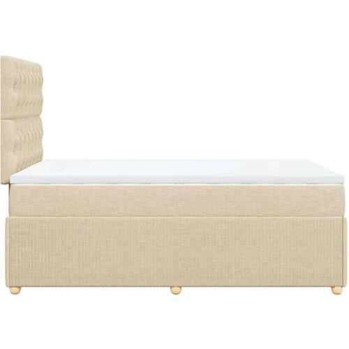 VidaXL Krevet s oprugama i madracem krem 120 x 200 cm od tkanine Slike