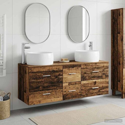  Set namje&scaron;taja za kupaonicu 3 kom. Staro drvo Smeđa 49.5 x 44.5 x 66 cm Cijene