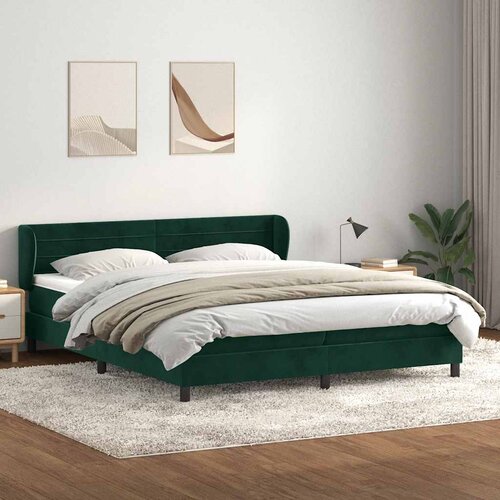  Krevet s oprugama s madracima tamno zeleni 180x220 cm bar&scaron;un Cijene