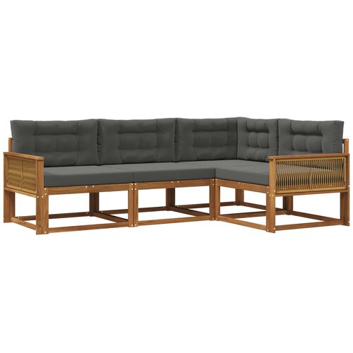 vidaXL Zunanja garnitura za sedenje 4 pcs Naravna in antracitna, (5000280102) Cene